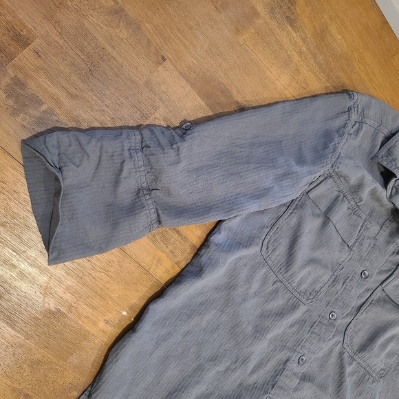 Standard James Perse Cotton 3/4 Sleeve Gray Button Up - Picture 9 of 9